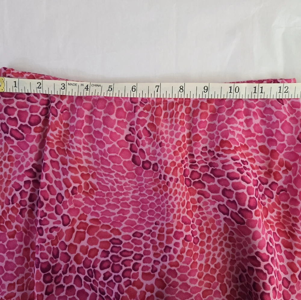 Donna Ricco 2pc Skirt Set Size 6 Pink Animal Pebble Print Short Sleeve Ruffle